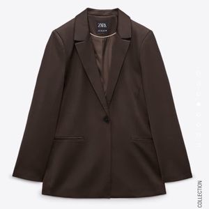 Zara Satin Oversized Blazer